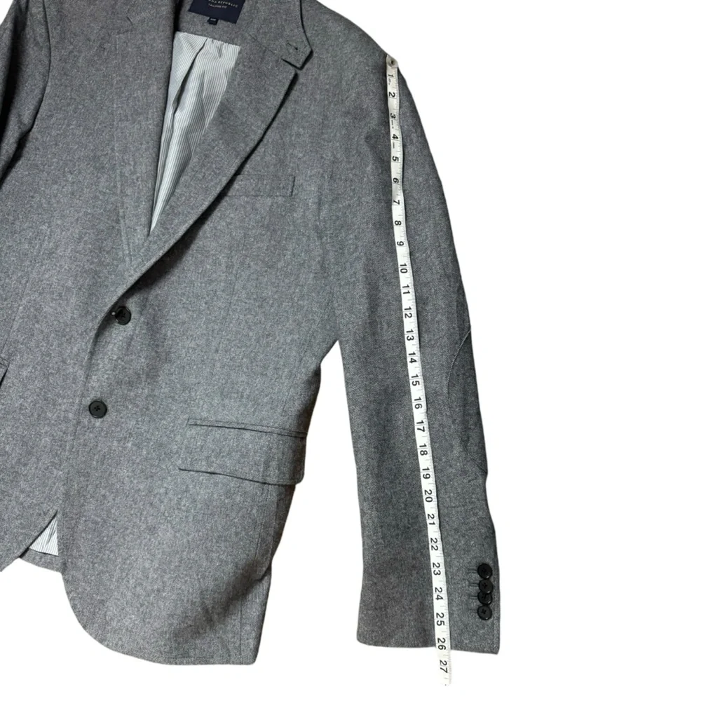 Banana Republic Mens Dark Grey‎ Herringbone Two Button Business Blazer Size 44R